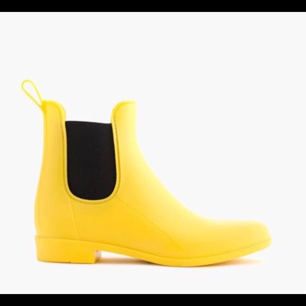 J. Crew Matte Chelsea Rain boot in sun yellow